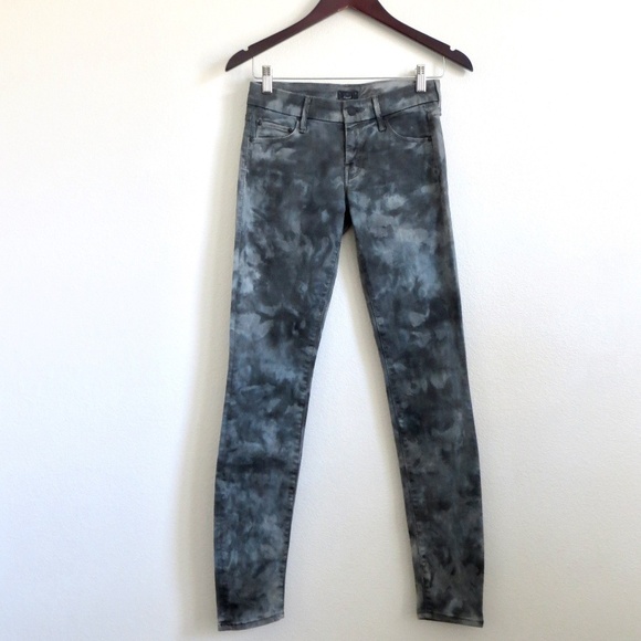 NEW! MOTHER Jeans The Looker Spontaneous Combustion Tie Dye Gray SZ 25 - Picture 4 of 12